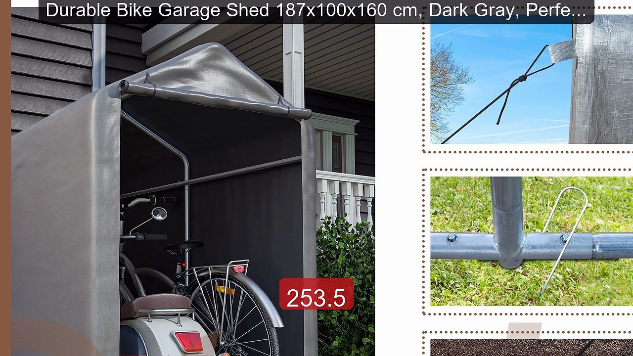 Durable Bike Garage Shed 187x100x160 cm, Dark Gray, Perfect for Gar... -- Top Rated 2026 | Buy Now!