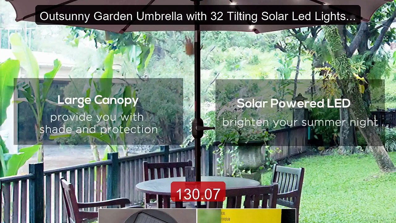 Outsunny Garden Umbrella with 32 Tilting Solar Led Lights Ø... -- Top Pick 2026 | Unbeatable Price!