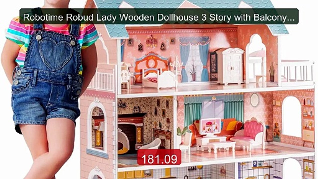 Robotime Robud Lady Wooden Dollhouse 3 Story with Balcony 28 A... -- Hot Deal 2026 | Limited Offer!
