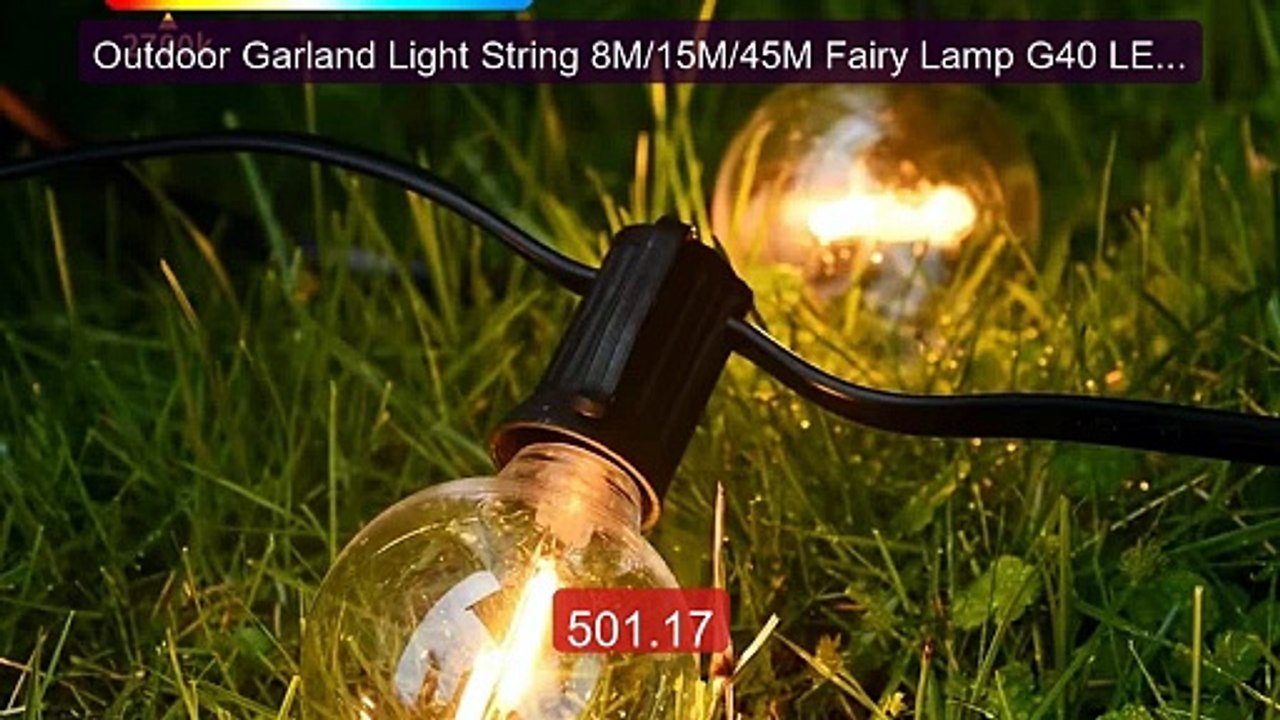 Outdoor Garland Light String 8M/15M/45M Fairy Lamp G40 LED Shatter... -- Best Deal 2026 | Shop Now!