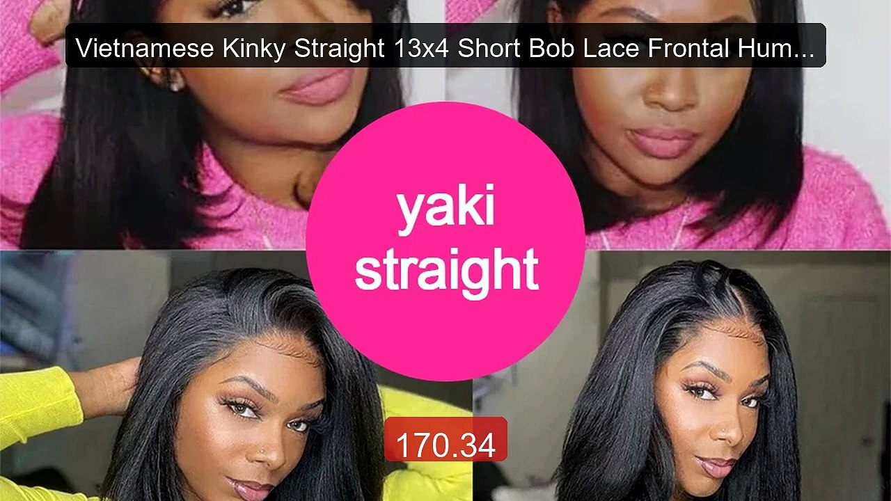 Vietnamese Kinky Straight 13x4 Short Bob Lace Frontal Human Ha... -- Hot Deal 2026 | Limited Offer!