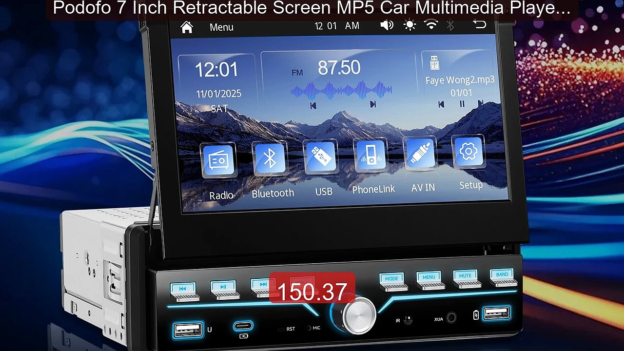 Podofo 7 Inch Retractable Screen MP5 Car Multimedia Player Carplay... -- Best Deal 2026 | Shop Now!