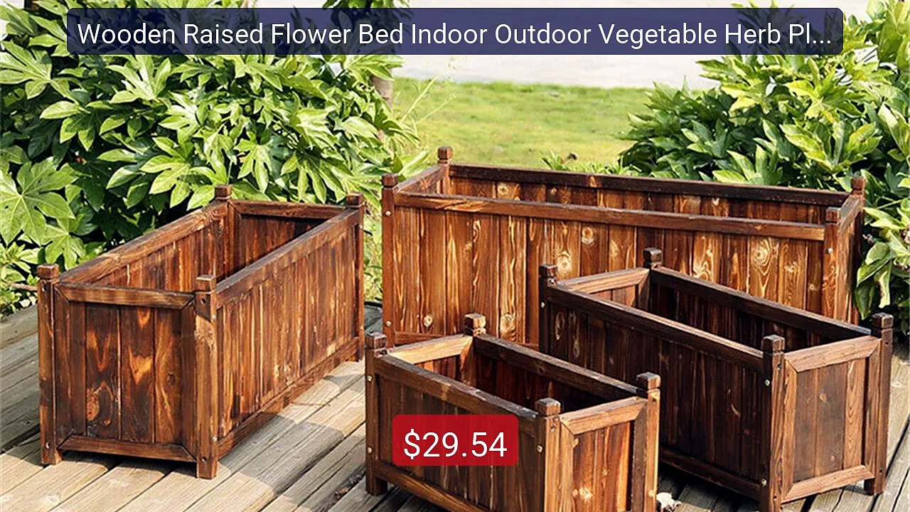 Wooden Raised Flower Bed Indoor Outdoor Vegetable Herb Planter Pot... -- Best Deal 2026 | Shop Now!