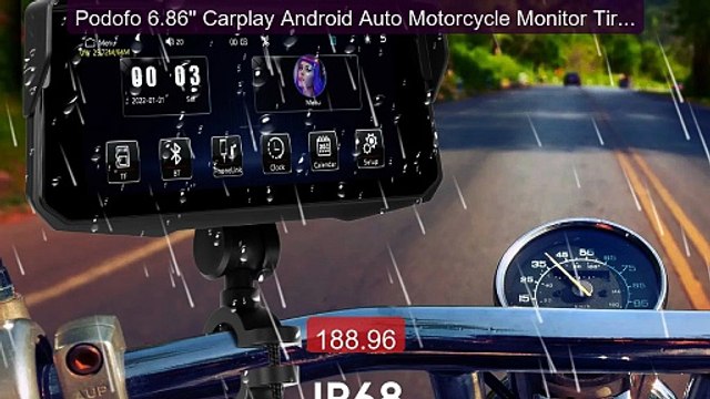 Podofo 6.86'' Carplay Android Auto Motorcycle Monitor Tire Pre... Best Buy 2026 | Great Quality!