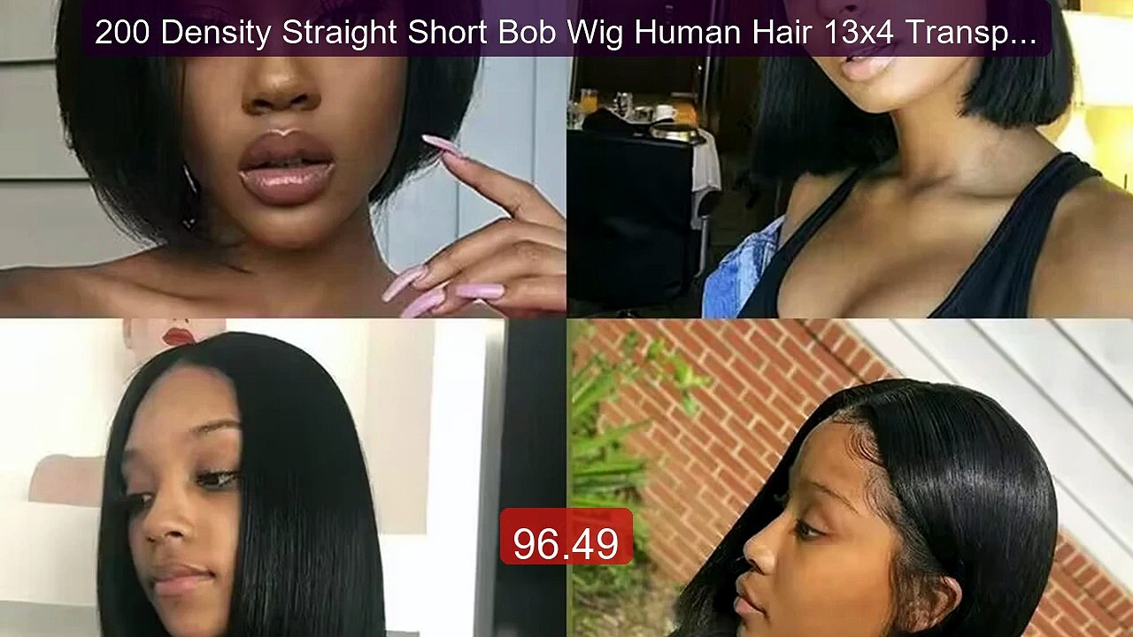 200 Density Straight Short Bob Wig Human Hair 13x4 Transparent... -- Best Buy 2026 | Great Quality!