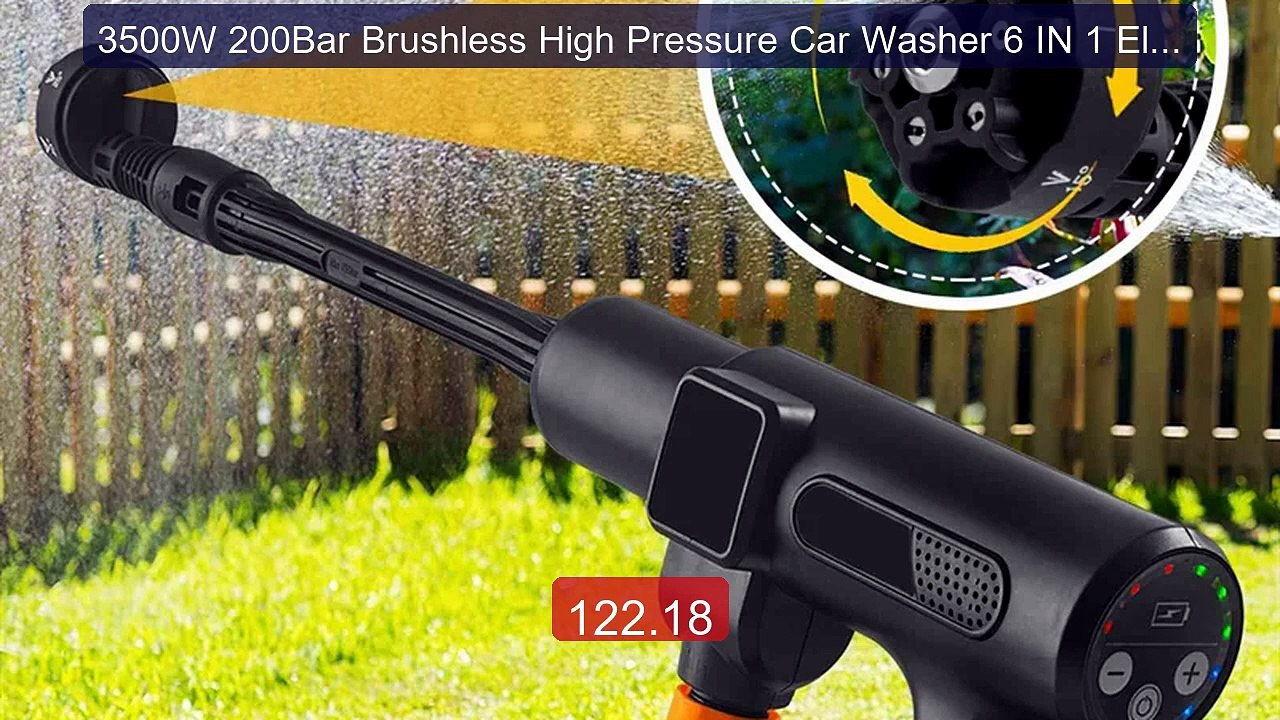 3500W 200Bar Brushless High Pressure Car Washer 6 IN 1 Electri... -- Best Buy 2026 | Great Quality!