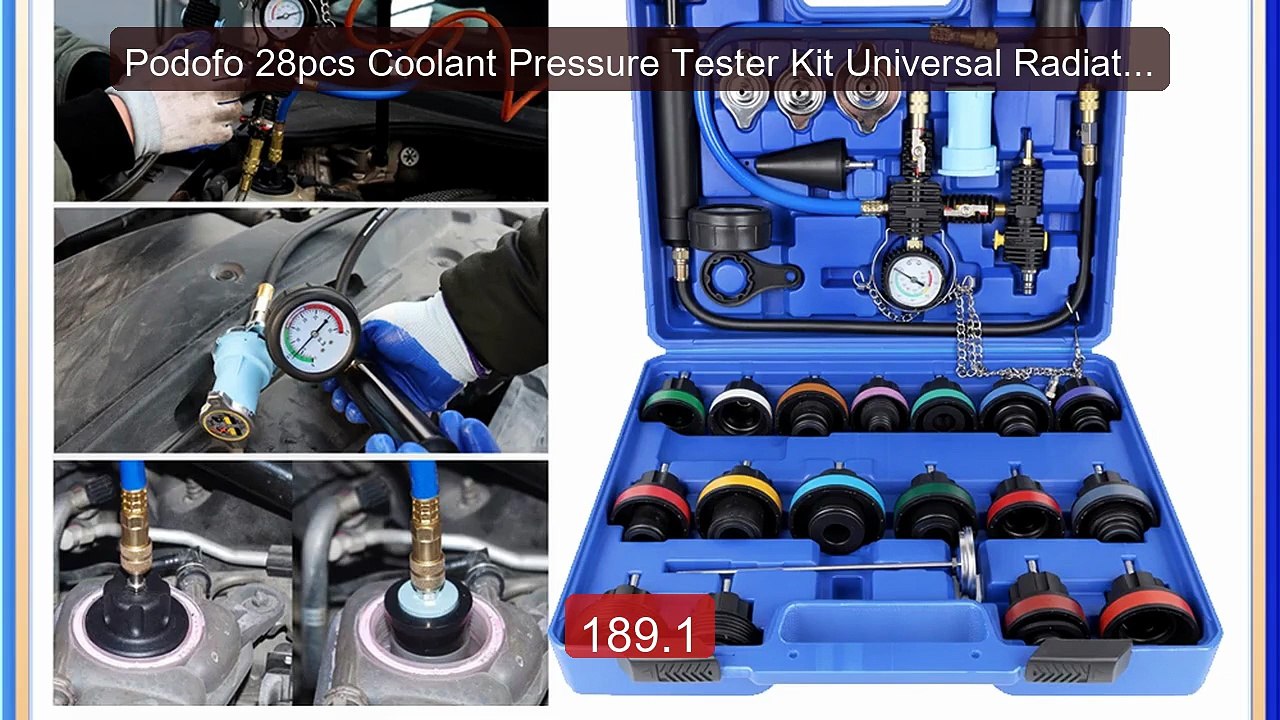 Podofo 28pcs Coolant Pressure Tester Kit Universal Radiator Pressur... -- Top Rated 2026 | Buy Now!