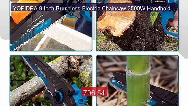 YOFIDRA 8 Inch Brushless Electric Chainsaw 3500W Handheld Wood... Best Buy 2026 | Great Quality!