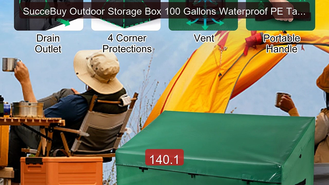 SucceBuy Outdoor Storage Box 100 Gallons Waterproof PE Tarp... -- Top Pick 2026 | Unbeatable Price!