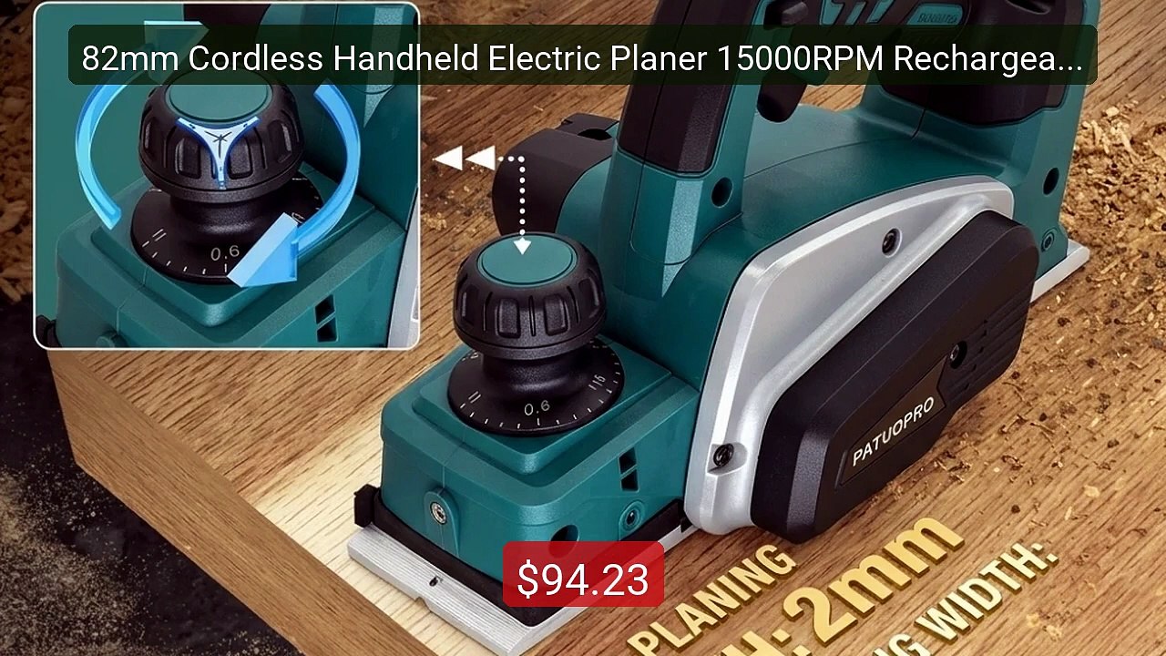 82mm Cordless Handheld Electric Planer 15000RPM Rechargeable Elect... -- Best Deal 2026 | Shop Now!