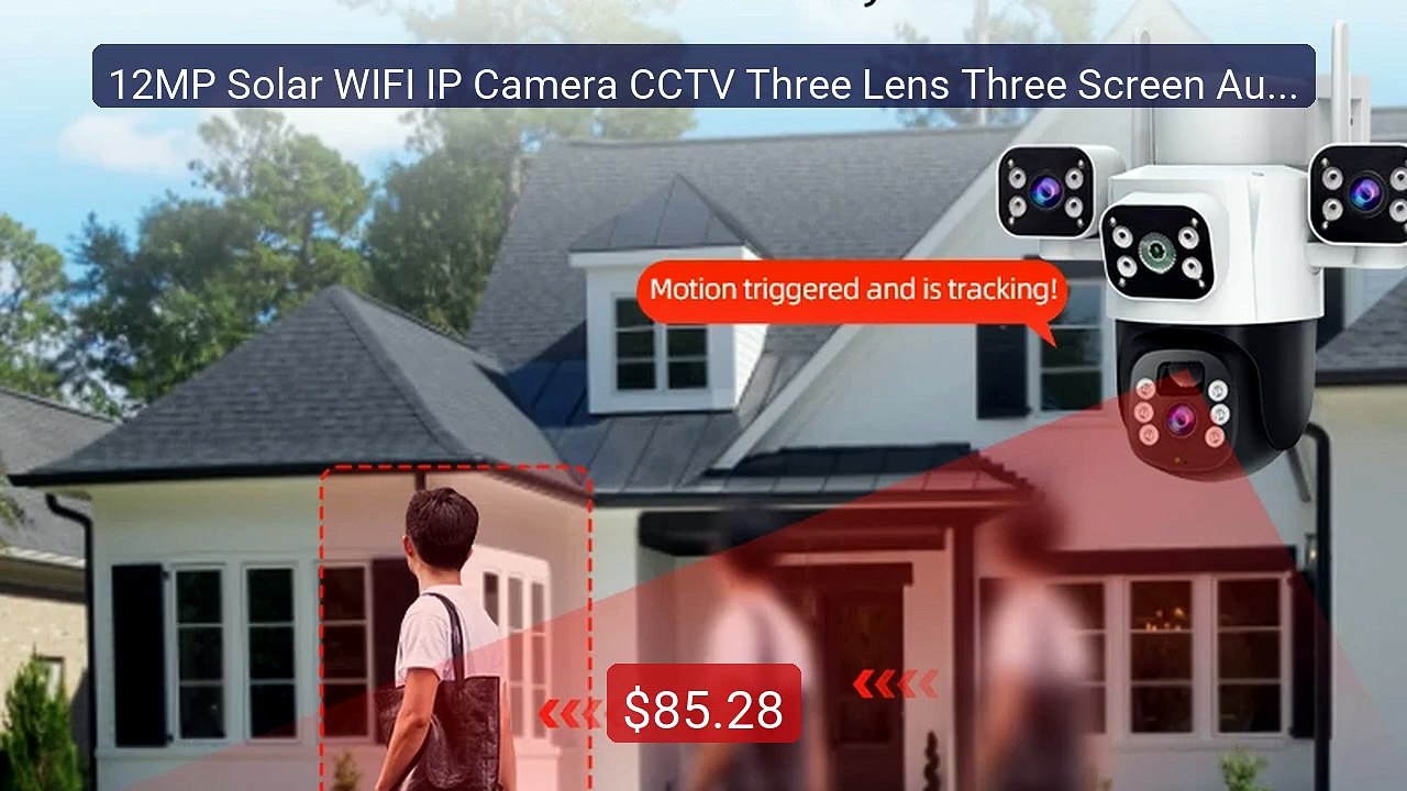 12MP Solar WIFI IP Camera CCTV Three Lens Three Screen Auto Tracki... -- Best Deal 2026 | Shop Now!