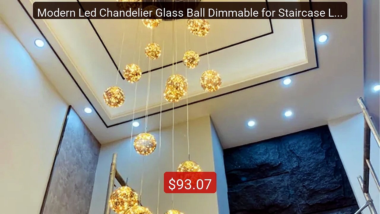Modern Led Chandelier Glass Ball Dimmable for Staircase Liv... -- Top Pick 2026 | Unbeatable Price!