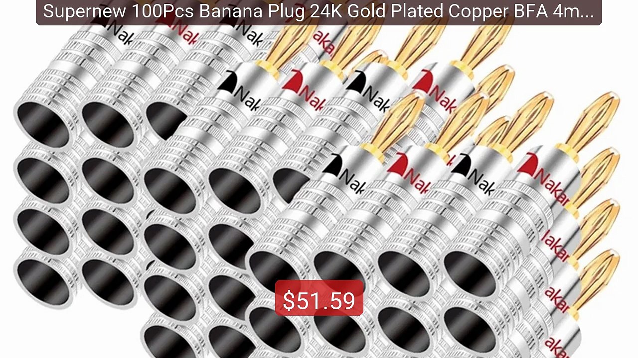 Supernew 100Pcs Banana Plug 24K Gold Plated Copper BFA 4mm Ban... -- Hot Deal 2026 | Limited Offer!