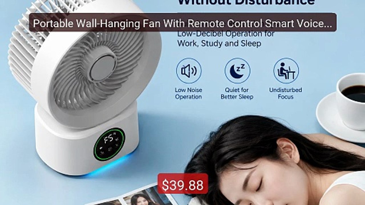 Portable Wall-Hanging Fan With Remote Control Smart Voice Recharge... -- Best Deal 2026 | Shop Now!