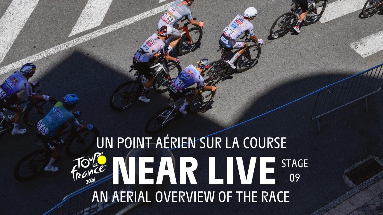 An aerial overview of the race - Stage 9