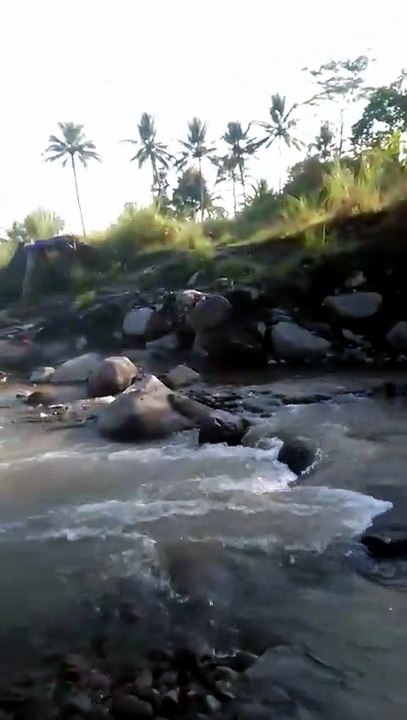 Suasana sungai di pegunungan