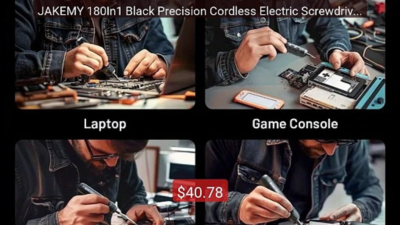 JAKEMY 180In1 Black Precision Cordless Electric Screwdriver Set,Mag... -- Top Rated 2026 | Buy Now!