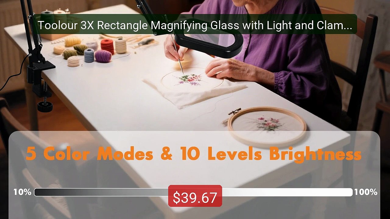 Toolour 3X Rectangle Magnifying Glass with Light and Clamp 5 Color ... -- Top Rated 2026 | Buy Now!