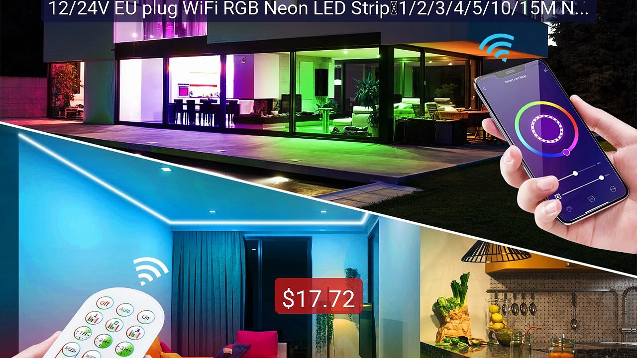 12/24V EU plug WiFi RGB Neon LED Strip，1/2/3/4/5/10/15M Neon ... -- Amazing Value 2026 | Must Have!