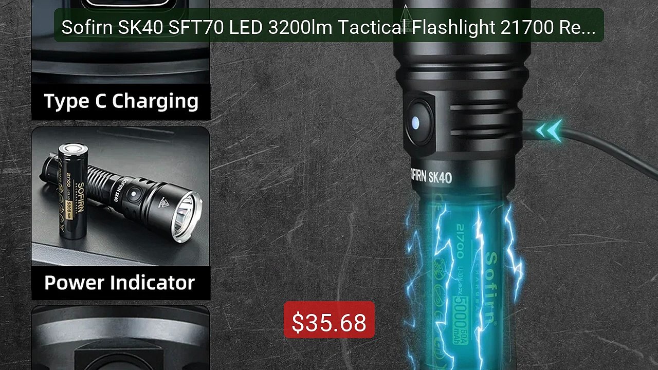 Sofirn SK40 SFT70 LED 3200lm Tactical Flashlight 21700 Rechargeable... -- Top Rated 2026 | Buy Now!