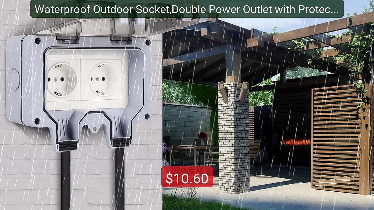 Waterproof Outdoor Socket,Double Power Outlet with Protective ... -- Hot Deal 2026 | Limited Offer!