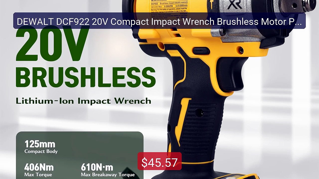 DEWALT DCF922 20V Compact Impact Wrench Brushless Motor Pro... -- Top Pick 2026 | Unbeatable Price!