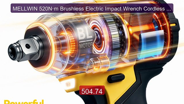 MELLWIN 520N·m Brushless Electric Impact Wrench Cordless Electric D... Top Rated 2026 | Buy Now!
