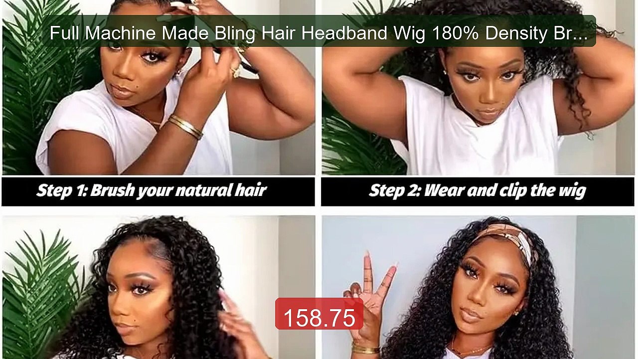 Full Machine Made Bling Hair Headband Wig 180% Density Braz... -- Top Pick 2026 | Unbeatable Price!