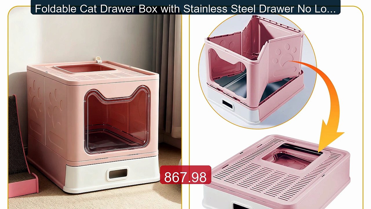 Foldable Cat Drawer Box with Stainless Steel Drawer No Loose L... -- Hot Deal 2026 | Limited Offer!