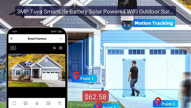 3MP Tuya SmartLife Battery Solar Powered WiFi Outdoor Surveil... Amazing Value 2026 | Must Have!