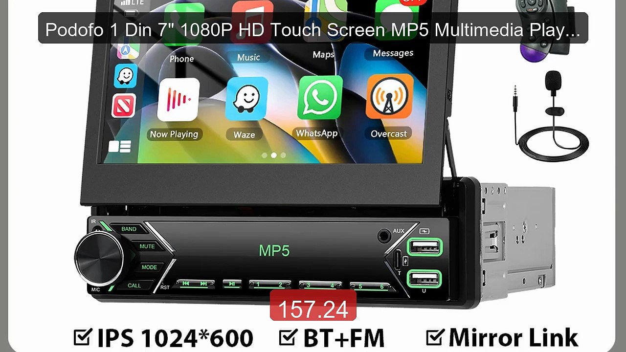 Podofo 1 Din 7" 1080P HD Touch Screen MP5 Multimedia Player W... -- Amazing Value 2026 | Must Have!