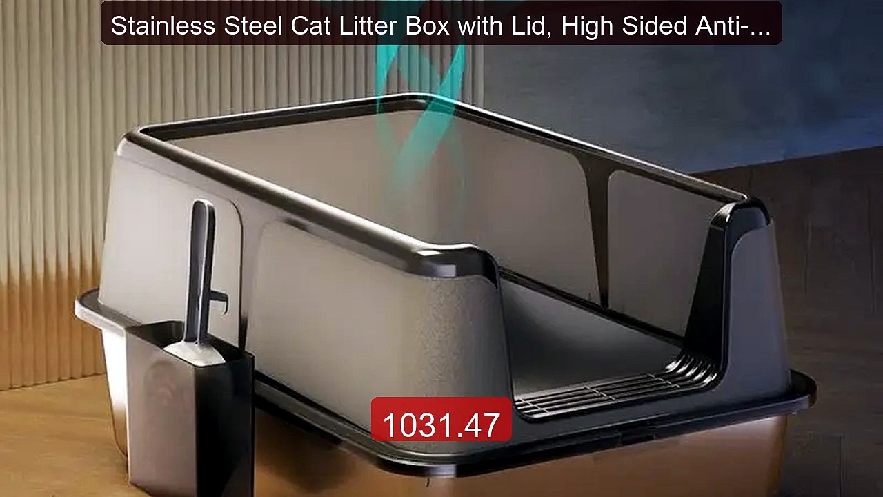 Stainless Steel Cat Litter Box with Lid, High Sided Anti-Urine Lea... -- Best Deal 2026 | Shop Now!
