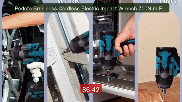 Podofo Brushless Cordless Electric Impact Wrench 700N.m Pow... Top Pick 2026 | Unbeatable Price!