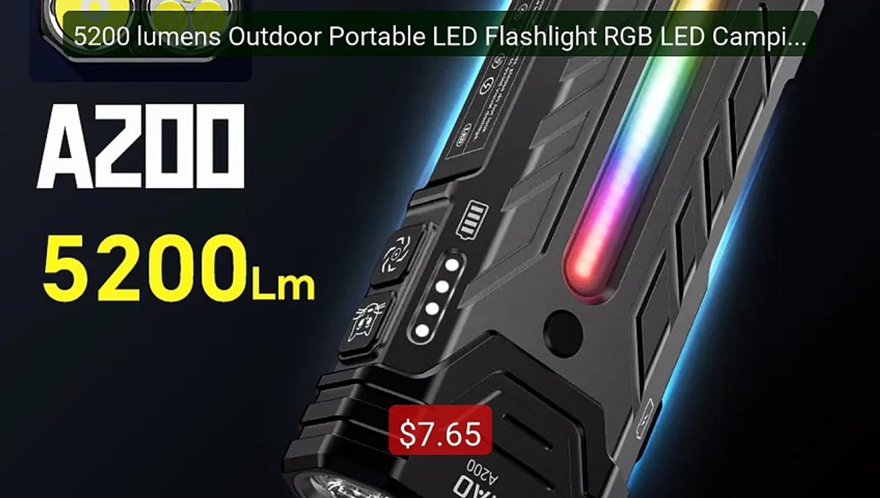 5200 lumens Outdoor Portable LED Flashlight RGB LED Camping... -- Top Pick 2026 | Unbeatable Price!