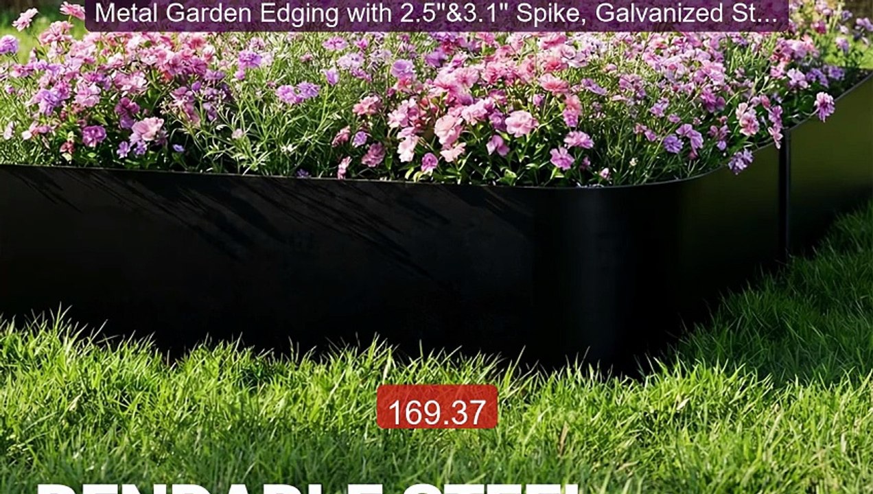 Metal Garden Edging with 2.5''&3.1'' Spike, Galvanized Stee... -- Top Pick 2026 | Unbeatable Price!