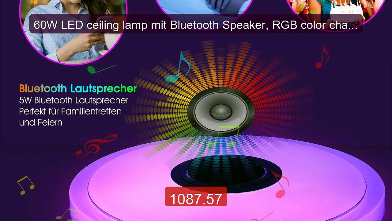 60W LED ceiling lamp mit Bluetooth Speaker, RGB color changin... -- Amazing Value 2026 | Must Have!