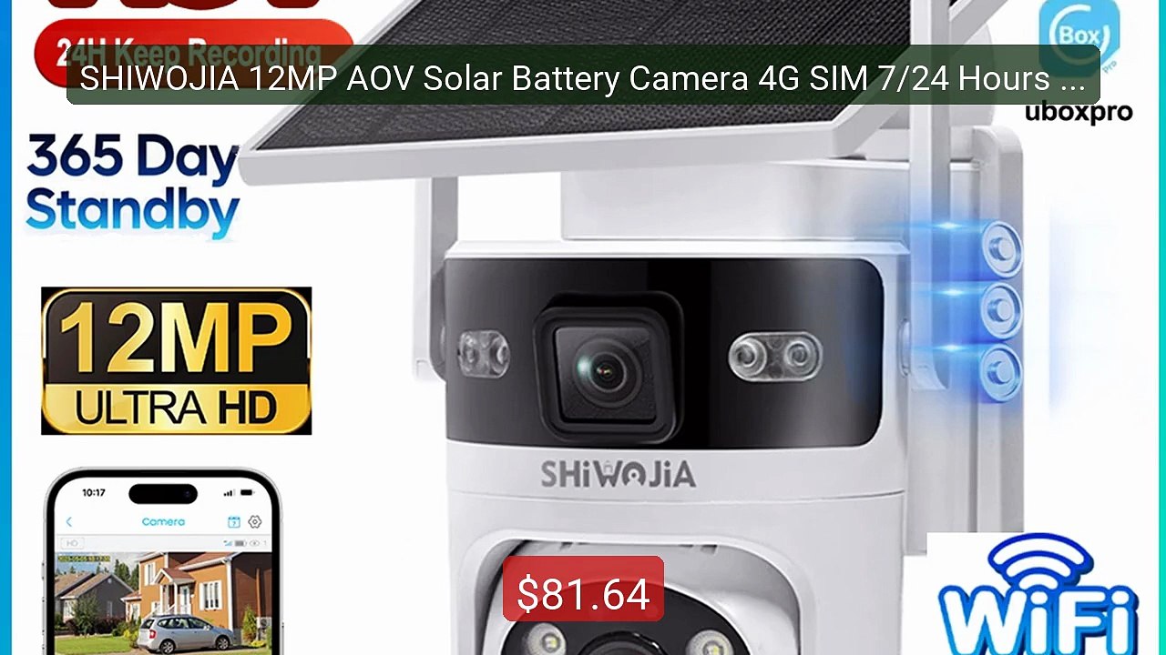 SHIWOJIA 12MP AOV Solar Battery Camera 4G SIM 7/24 Hours Recor... -- Hot Deal 2026 | Limited Offer!