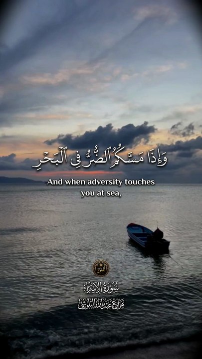 ﴿ وَإِذَا مَسَّكُمُ الضُّرُّ فِي الْبَحْرِ ضَلَّ مَنْ تَدْعُونَ إِلَّا إِيَّاهُ ﴾
