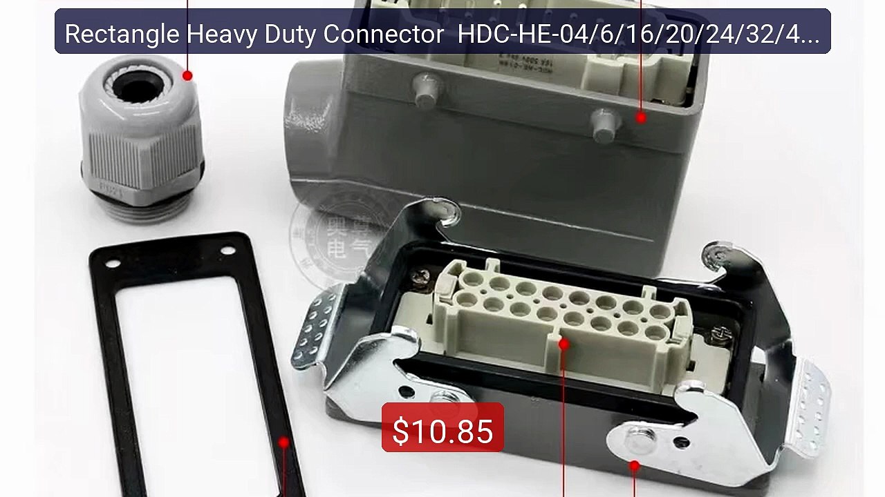 Rectangle Heavy Duty Connector  HDC-HE-04/6/16/20/24/32/48 Core Pi... -- Best Deal 2026 | Shop Now!