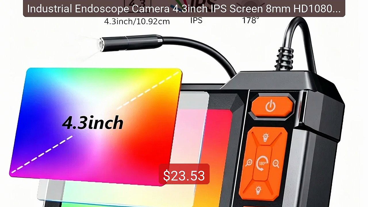Industrial Endoscope Camera 4.3inch IPS Screen 8mm HD1080P IP6... -- Best Buy 2026 | Great Quality!