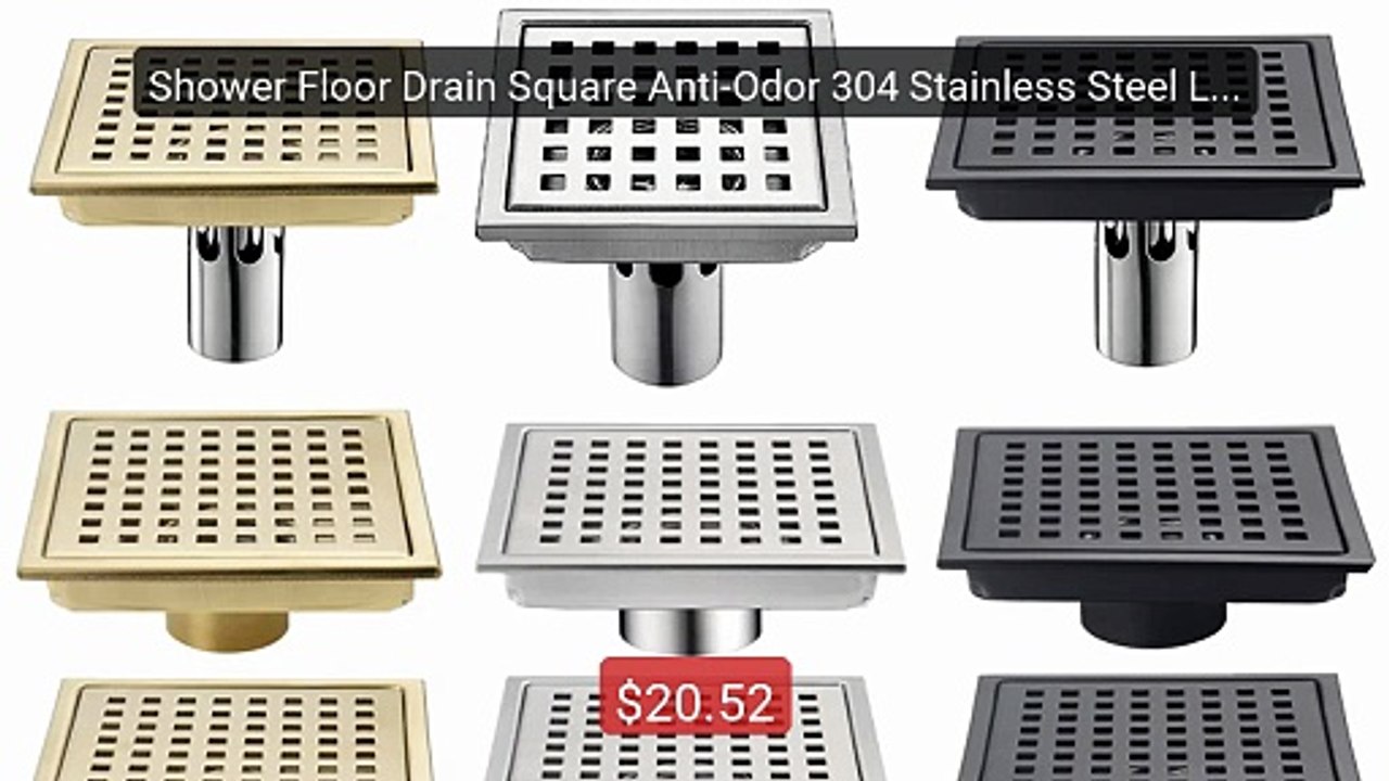 Shower Floor Drain Square Anti-Odor 304 Stainless Steel Latti... -- Amazing Value 2026 | Must Have!
