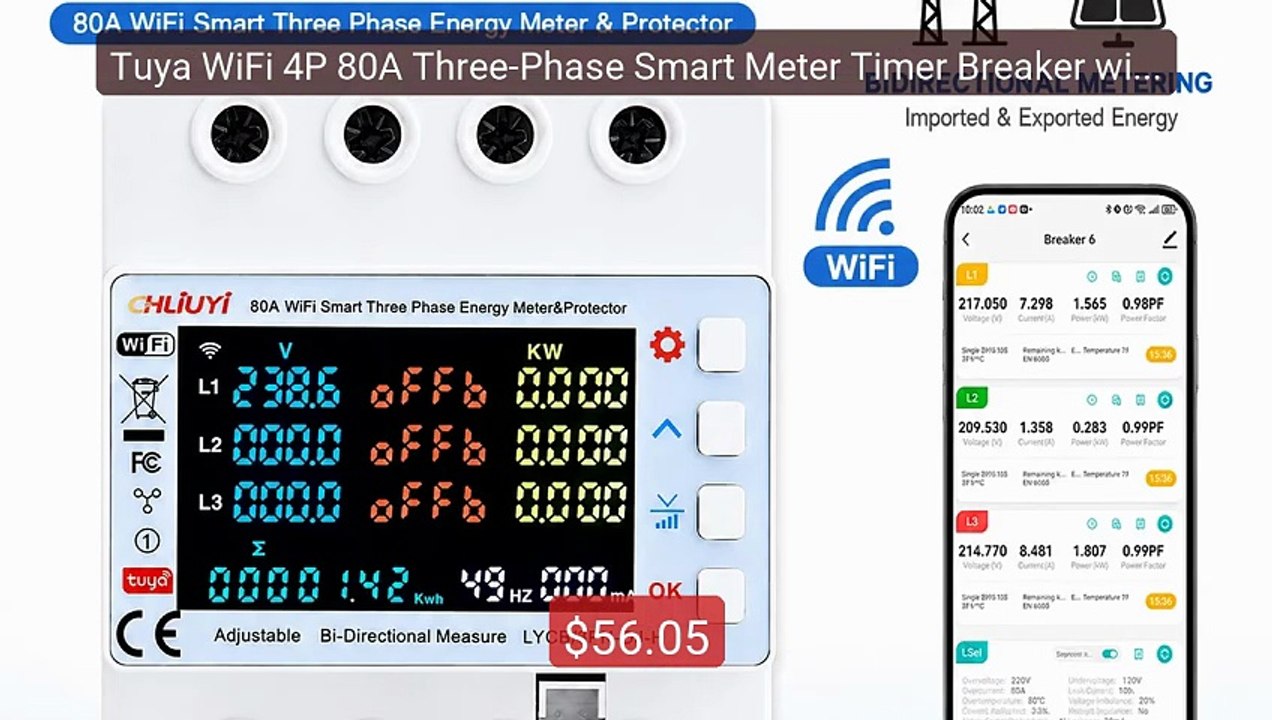 Tuya WiFi 4P 80A Three-Phase Smart Meter Timer Breaker with A... -- Amazing Value 2026 | Must Have!