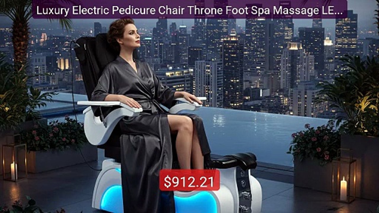 Luxury Electric Pedicure Chair Throne Foot Spa Massage LED Lig... -- Hot Deal 2026 | Limited Offer!