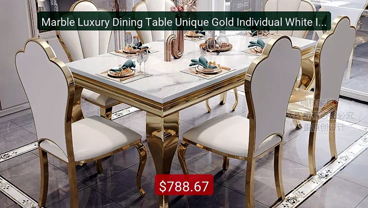 Marble Luxury Dining Table Unique Gold Individual White Itali... -- Amazing Value 2026 | Must Have!