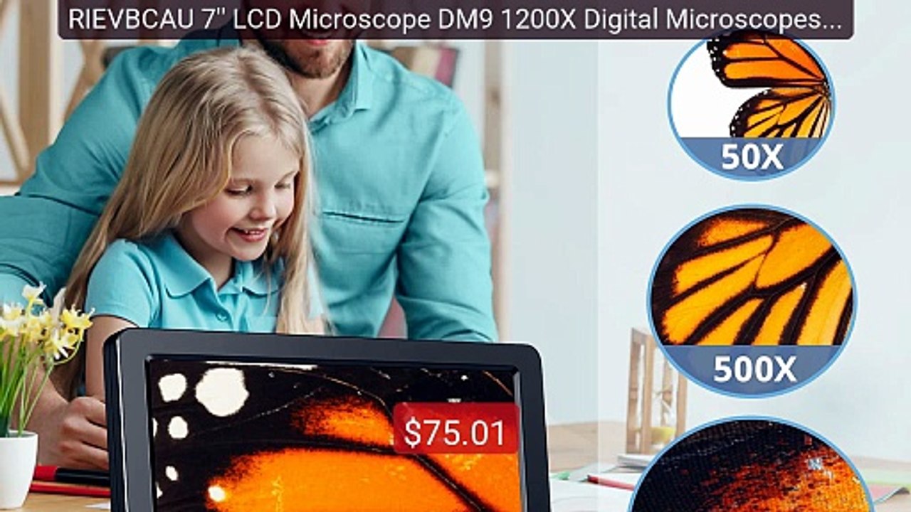 RIEVBCAU 7'' LCD Microscope DM9 1200X Digital Microscopes 1080P HD... -- Best Deal 2026 | Shop Now!