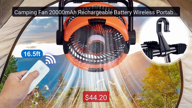 Camping Fan 20000mAh Rechargeable Battery Wireless Portable Outdoo... Best Deal 2026 | Shop Now!