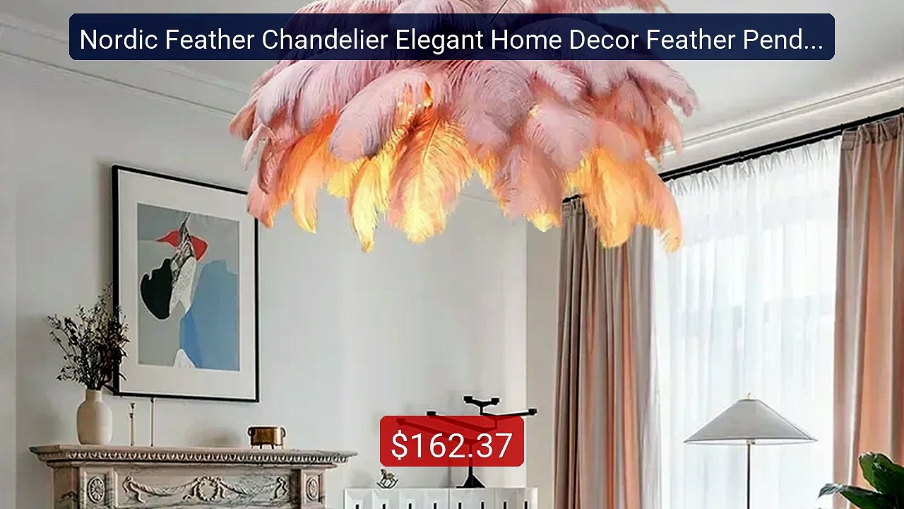 Nordic Feather Chandelier Elegant Home Decor Feather Pendan... -- Top Pick 2026 | Unbeatable Price!