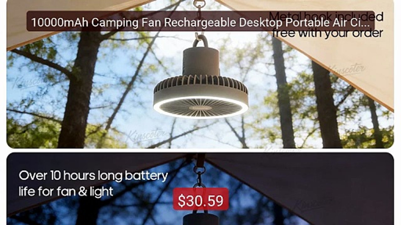 10000mAh Camping Fan Rechargeable Desktop Portable Air Circul... -- Amazing Value 2026 | Must Have!