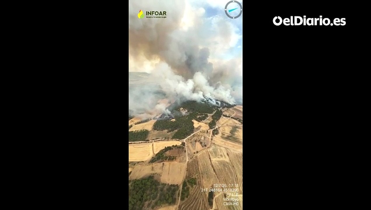 Imágenes del incendio de Peñarroya de Tastavins tomadas por miembros del INFOAR