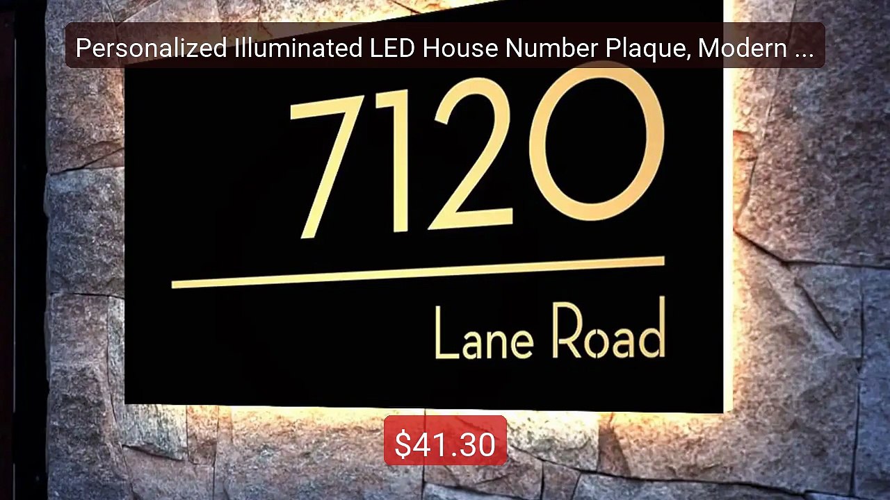 Personalized Illuminated LED House Number Plaque, Modern Backl... -- Best Buy 2026 | Great Quality!